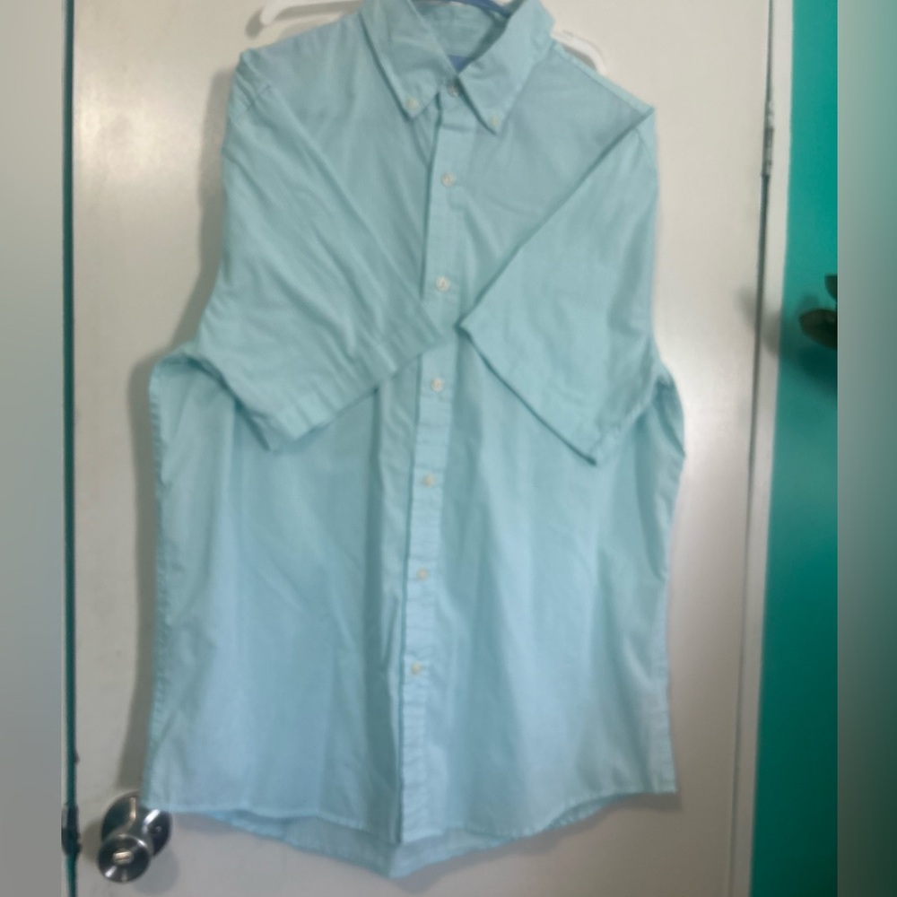 Chaps Light Blue Casual Button Down Shirt